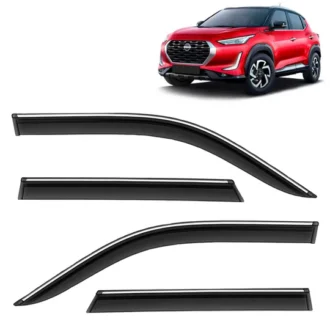 KINGSWAY Accessories Chrome Lining Door Visor Only Compatible with Nissan Magnite